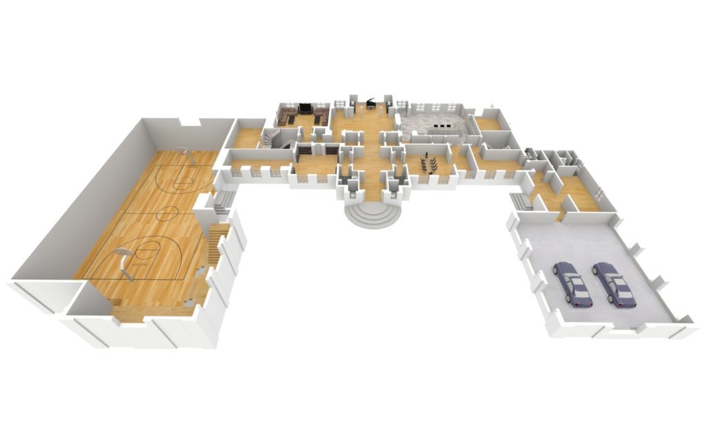 BuzzBuzzHome's 3-D floor plan of the Drizzy Manor.